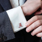 Personalised Single Enamel Initial Cufflink for Men – Custom Name Initial Cufflinks for Formal & Wedding Wear