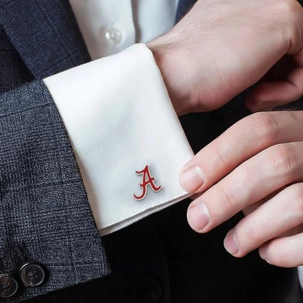 Personalised Single Enamel Initial Cufflink for Men – Custom Name Initial Cufflinks for Formal & Wedding Wear