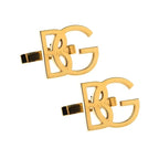 Custom Initial Name Cufflinks - Personalized 2-Letter Monogram for Men in Brass