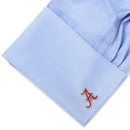 Personalised Single Enamel Initial Cufflink for Men – Custom Name Initial Cufflinks for Formal & Wedding Wear