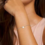 ersonalised Initial Alphabet Chain Bracelet for Women & Girls | Custom Silver Plated Round Disc Letter Bracelet | Stainless Steel Minimalist Jewellery Gift for Her