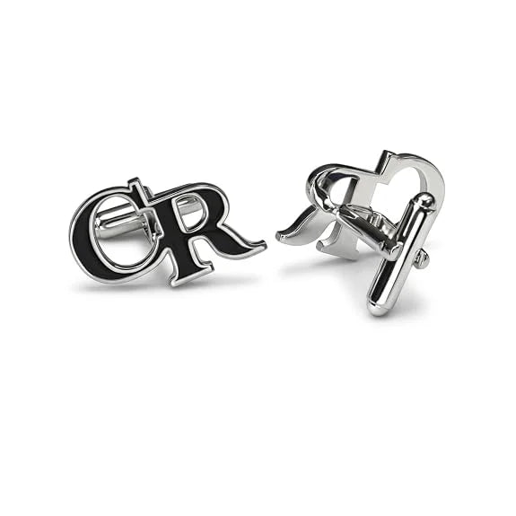 Personalised Initial Name Cufflinks for Men Black Enamel Custom Initial Cufflinks Stylish Formal Shirt Cuff Links Wedding Groom Gift Premium Monogram Cufflinks Custom Cufflink for Men Formal