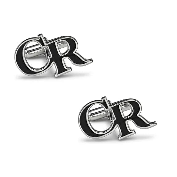 Personalised Initial Name Cufflinks for Men Black Enamel Custom Initial Cufflinks Stylish Formal Shirt Cuff Links Wedding Groom Gift Premium Monogram Cufflinks Custom Cufflink for Men Formal