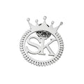 Personalised Initial Crown Brooch Pin – Custom Letter Name Royal Badge for Men & Women