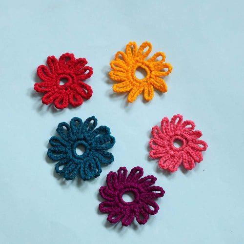 Crochet Multi Colored Buttons Set of 6