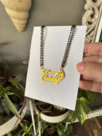 Personalized Peacock & Flute Couple Name Mangalsutra – Gold Plated Traditional Jewelry