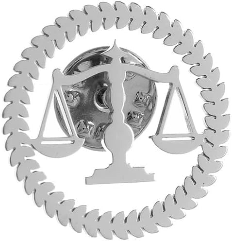 Executive Scales of Justice Lawyer Brooch - Professional Advocate Symbol Lapel Pin in Brass- Legal Profession Coat Pin & Attorney Gift Accessory