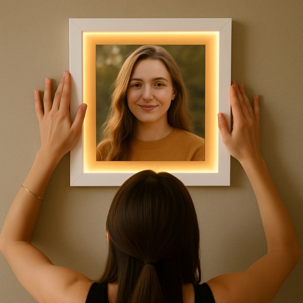 Personalised Beautiful Girl Portrait With LED Photo Frame