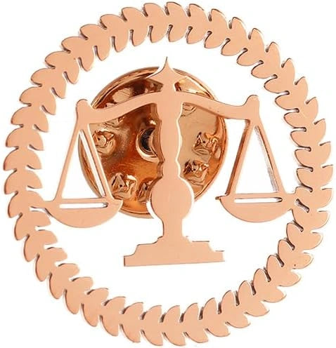 Executive Scales of Justice Lawyer Brooch - Professional Advocate Symbol Lapel Pin in Brass- Legal Profession Coat Pin & Attorney Gift Accessory