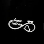Personalized Infinity Couple Name Brooch Pin - Custom Jewelry for Weddings & Anniversaries