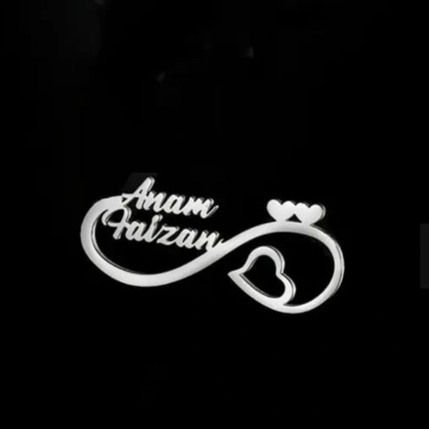 Personalized Infinity Couple Name Brooch Pin - Custom Jewelry for Weddings & Anniversaries