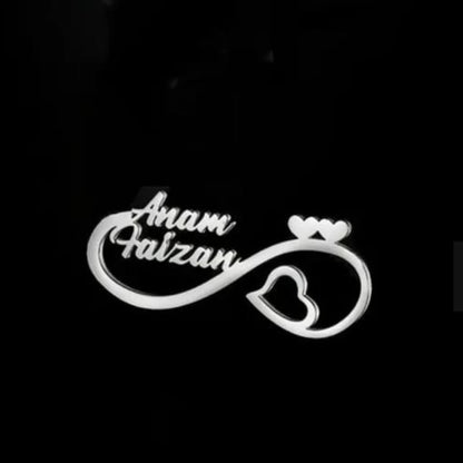 Personalized Infinity Couple Name Brooch Pin - Custom Jewelry for Weddings & Anniversaries