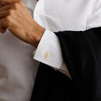 Custom Gold Initial Cufflinks for Men – Personalised Monogram Letter Cuff Links – Luxury Wedding & Formal Shirt Accessory