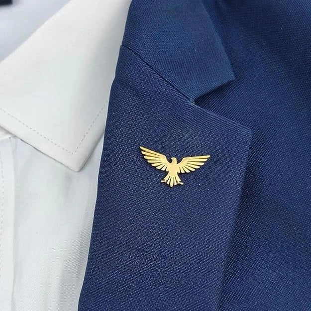 Soaring Eagle Lapel Pin - Premium Hand-Finished Bird Brooch for Suits, Blazers & Wedding Wear