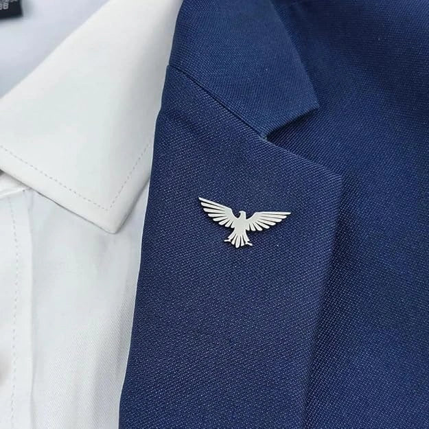 Soaring Eagle Lapel Pin - Premium Hand-Finished Bird Brooch for Suits, Blazers & Wedding Wear