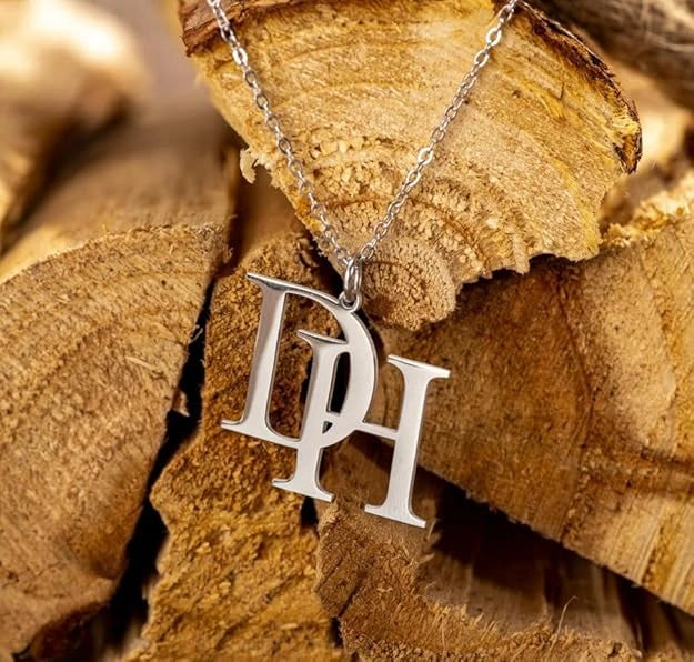 Personalized Dual Initial Name Necklace - Custom Alphabet Letter Pendant for Women & Girls