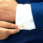 Gold Plated Cufflinks for Men, Designer Letter Cufflinks, Alphabet 'MG' Gold Cufflinks