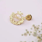 Personalised Deep Engraving Name Brooch Gold Plated Custom Name Pin Formal Badge