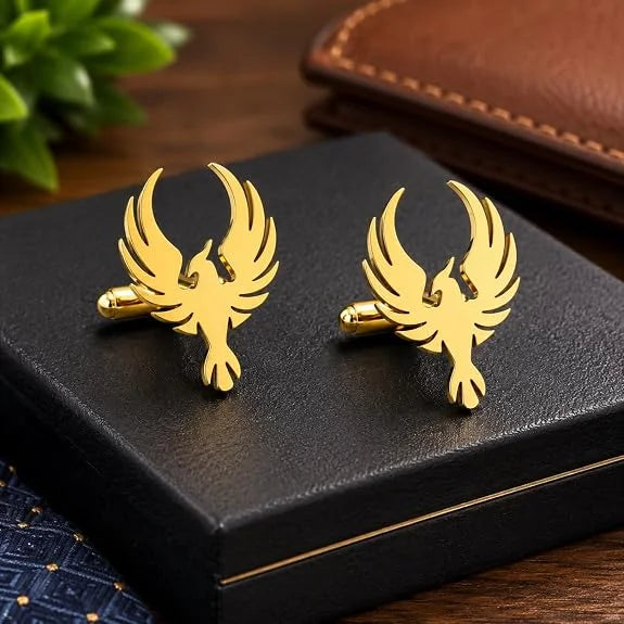 Animals Phoenix Cufflinks For Mens | Premium Brass Phoenix Bird Design Shirt Cuff Links | Formal Shirt Accessories for Business Suit, Blazer, Tuxedo, Wedding & Office Wear | Luxury Designer Cufflinks Gift for Men