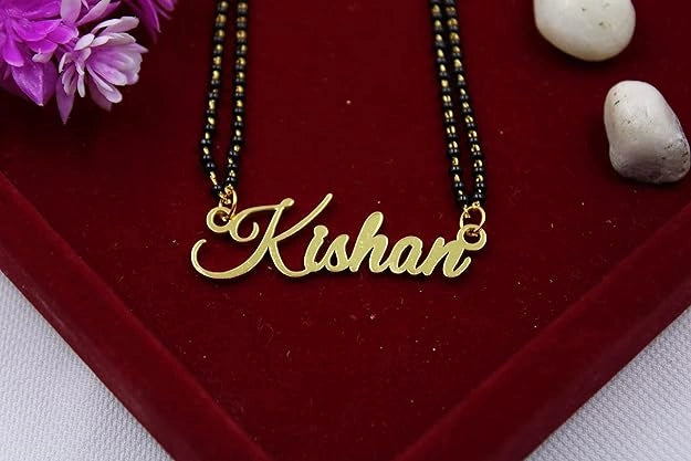 Personalized Single Name Mangalsutra – Gold Plated Custom Jewelry