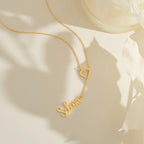 Personalized Heart Initial Y-Necklace - Custom Lariat Drop Alphabet Pendant for Women