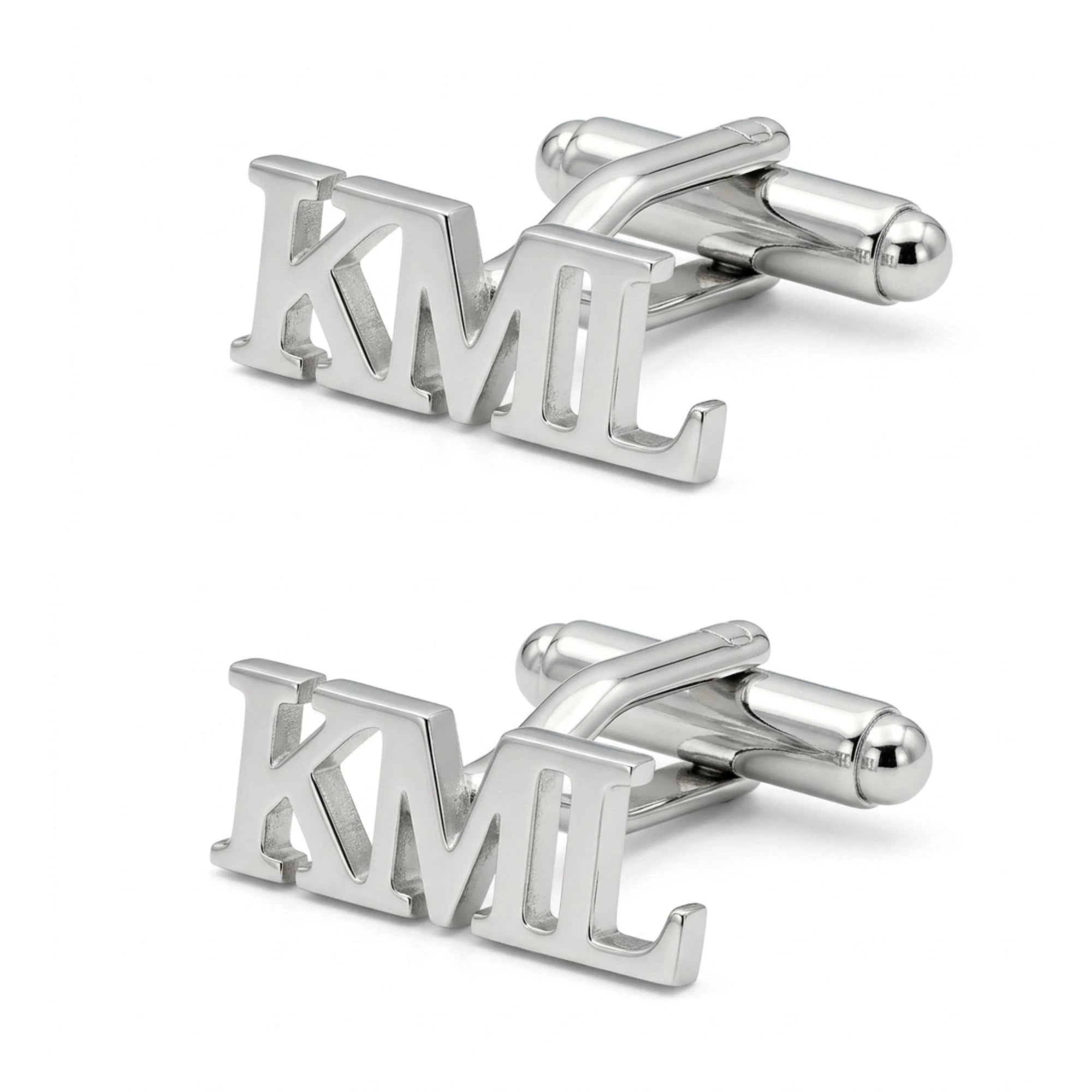 Custom 3-Initial Monogram Cufflinks for Men – Personalized Alphabet Letter Cufflinks for Wedding Accessories