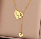 Personalized Name Necklace with Initial Charm - Custom Cursive Nameplate Pendant for Women & Girls