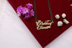 Personalized Crown & Heart Couple Name Mangalsutra – Gold Plated Double Name Pendant