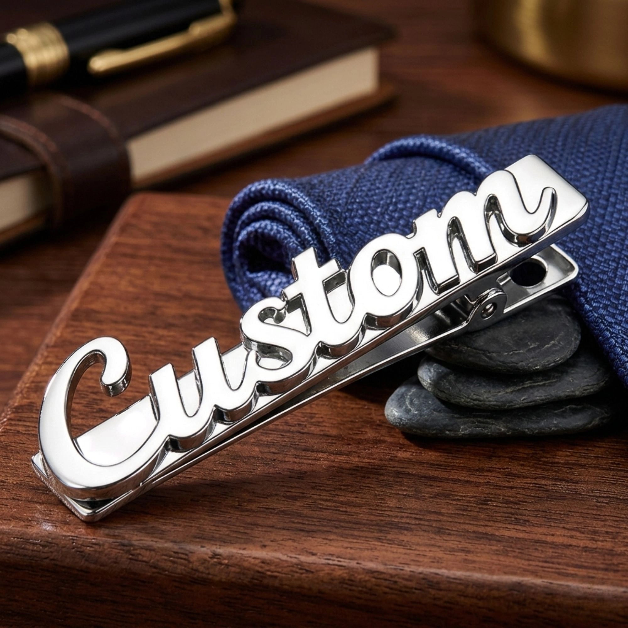 Personalised Name Tie Pin for Men Groom Wedding Tie Clip Gift
