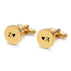 Custom Monogram Initial Brass Name Cufflinks - Personalized Wedding Gift for Men