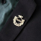 Personalised Deep Engraving Name Brooch Gold Plated Custom Name Pin Formal Badge
