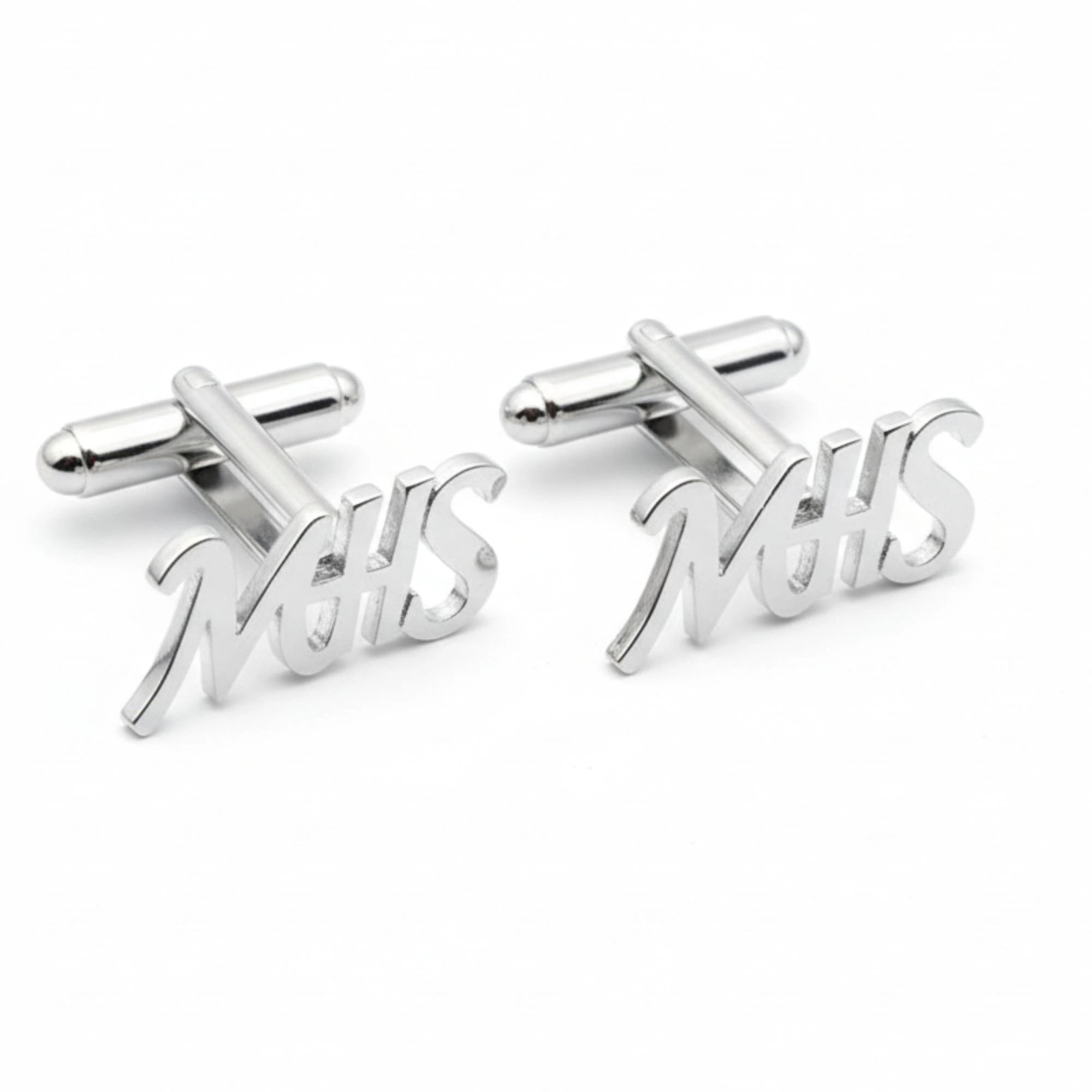 Personalized 3-Letter Signature Font Cufflinks - Custom Brass Monogram Jewelry