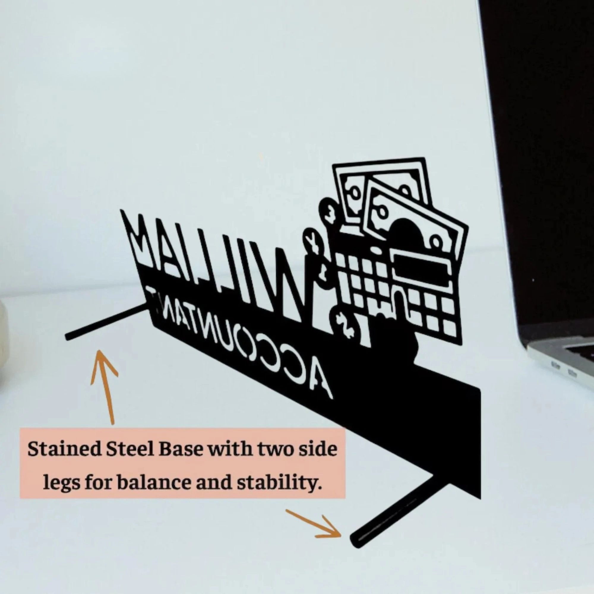 Personalized Head Chef Desk Name Plate - Custom Stainless Steel Restaurant Table Sign - Professional Kitchen Office Decor