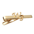Personalized Initials Name Tie Pin for Men | Custom Brass Tie Bar with Cut-out Letters