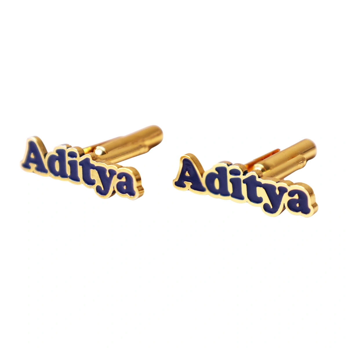 Personalized Enamel Name Cufflinks for Men Custom Full Name Enamel Cufflinks Gold Plated Formal Wedding Groom Gift