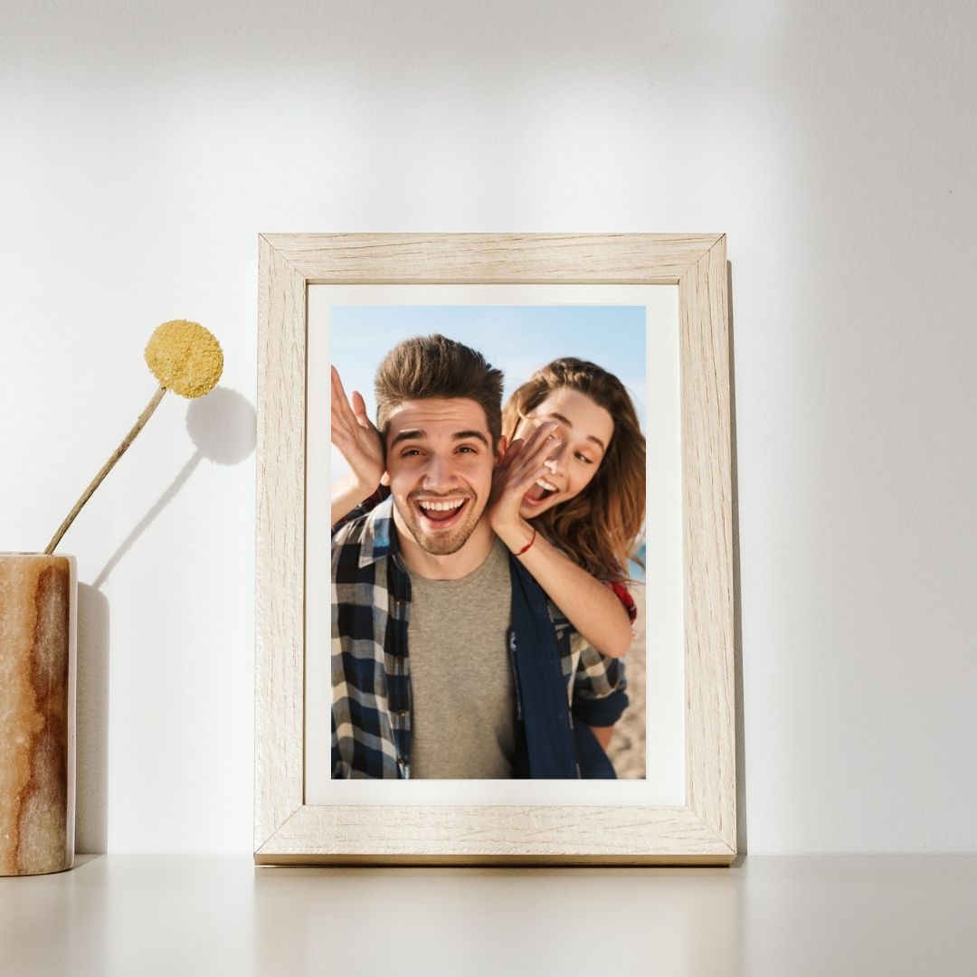 A3 Personalized Wooden Photo Frame for Anniversary | Custom Couple Frame