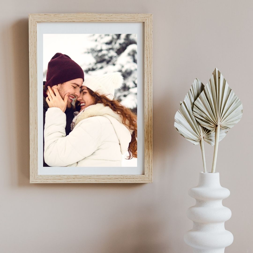 A3 Personalized Wooden Photo Frame for Anniversary | Custom Couple Frame