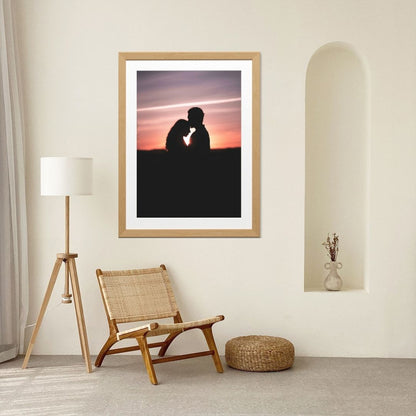 A3 Personalized Wooden Photo Frame for Anniversary | Custom Couple Frame