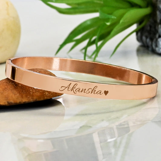 Moskai Personalized Rose Gold Bracelet for Women with Clip-On Closure