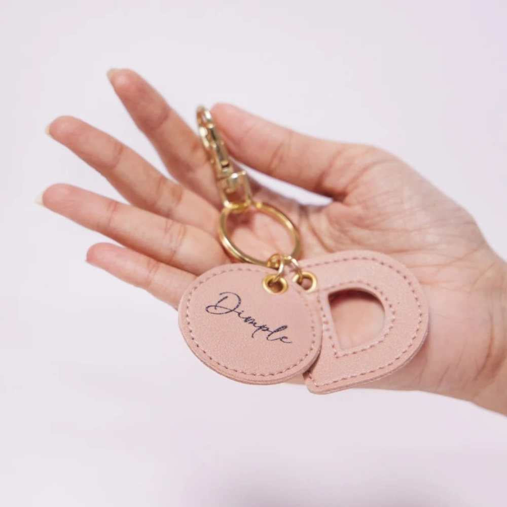 MOSKAI Personalised PU Leather Alphabet Keychain