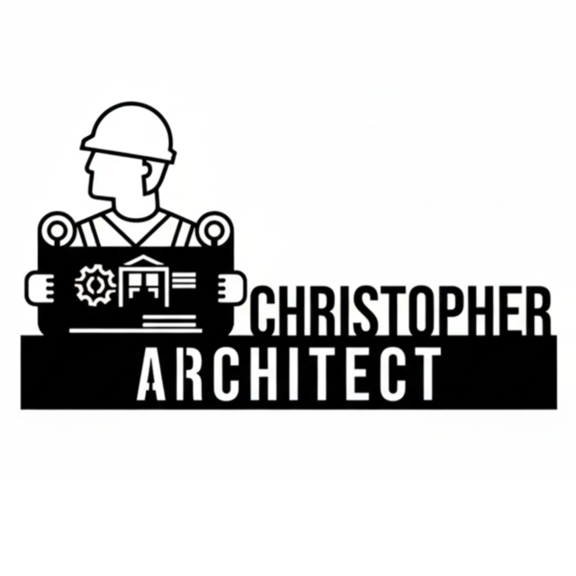 Personalized Architect Desk Name Plate - Custom Stainless Steel Office Table Sign - Modern Architectural Firm Decor