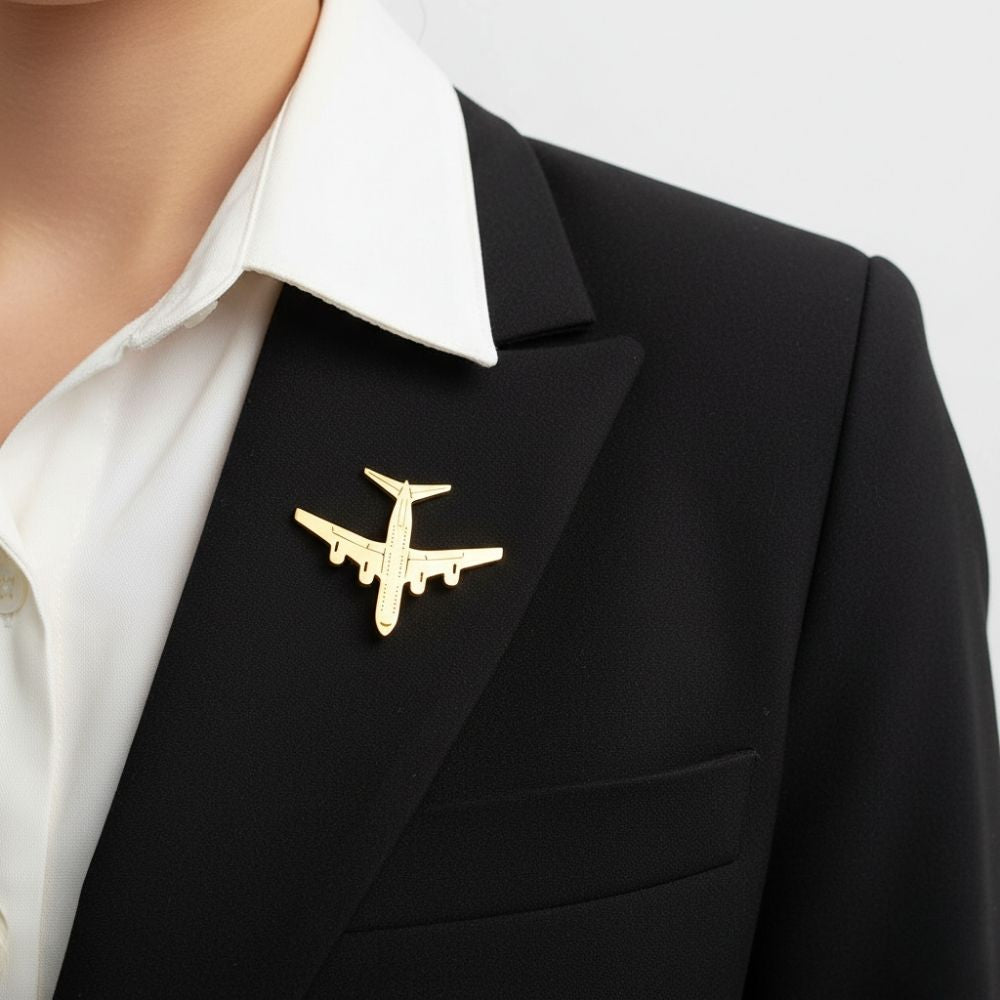 Moskai Airplane Brooch Pin | Pilot & Cabin Crew Accessory | Airline Staff Gift