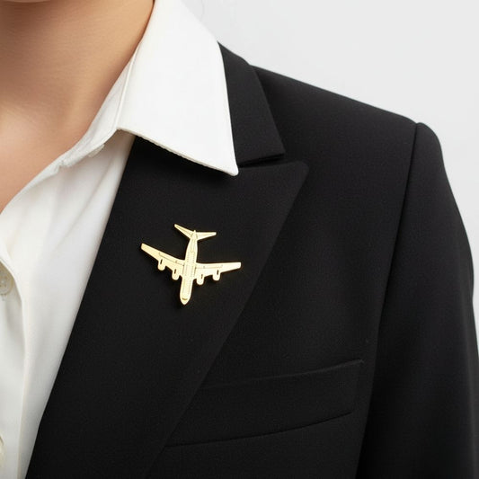 Moskai Airplane Brooch Pin | Pilot & Cabin Crew Accessory | Airline Staff Gift