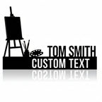 Custom Artist Name Plate - Personalized Stainless Steel Desk Sign for Painters & Art Studios, Creative Professional Office Decor