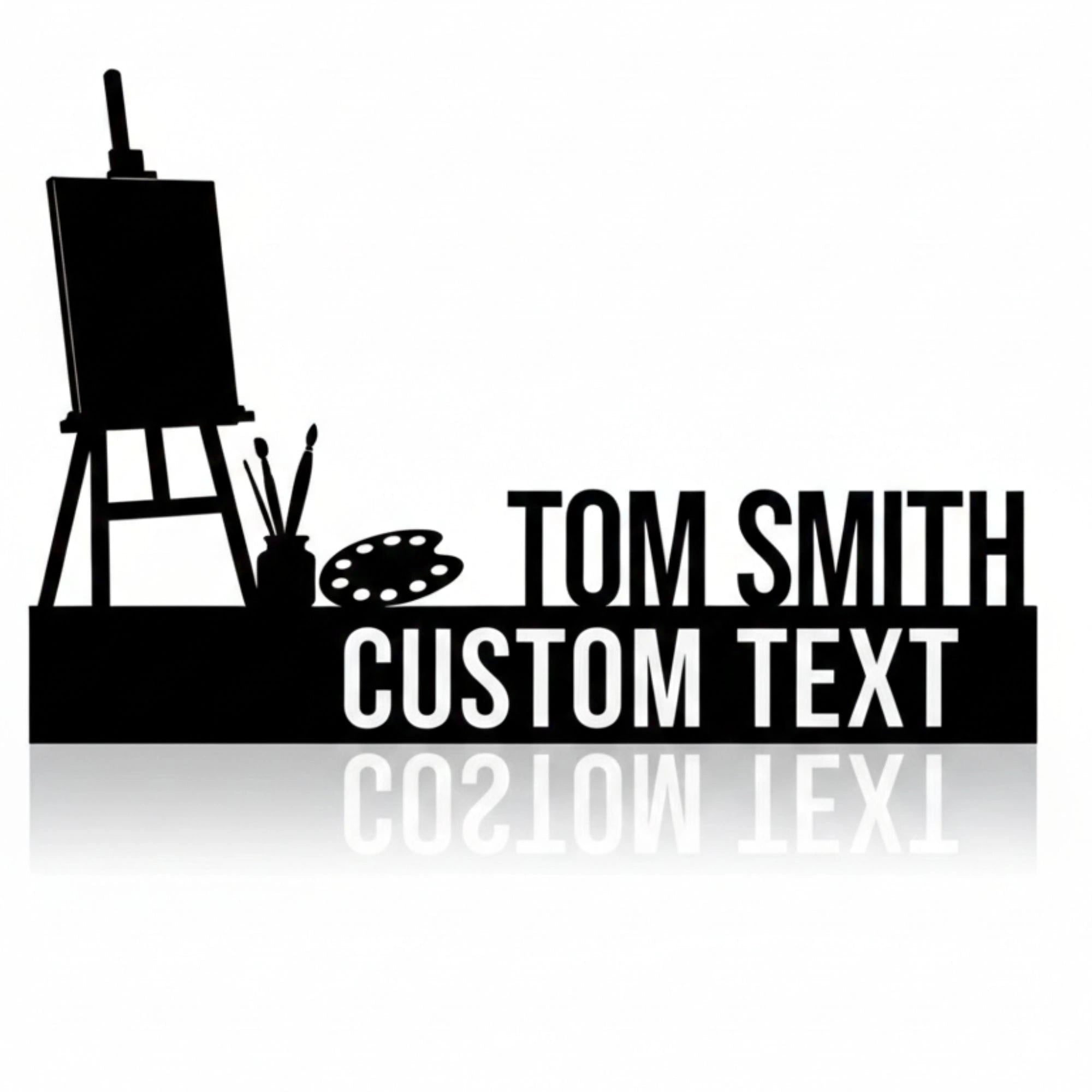 Custom Artist Name Plate - Personalized Stainless Steel Desk Sign for Painters & Art Studios, Creative Professional Office Decor