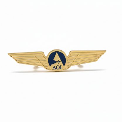 Moskai Aviation Initial Name Brooch | Personalized Pilot Brooch