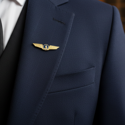 Moskai Aviation Initial Name Brooch | Personalized Pilot Brooch