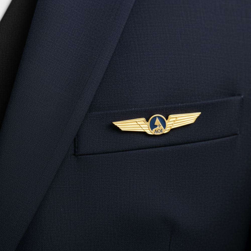 Moskai Aviation Initial Name Brooch | Personalized Pilot Brooch