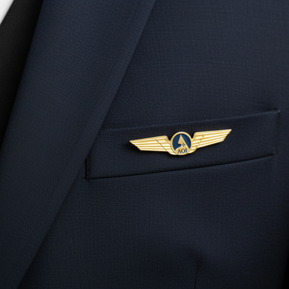 Moskai Aviation Initial Name Brooch | Personalized Pilot Brooch