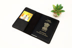 Basic Black Personalized Passport Cover With 4 Card Slots